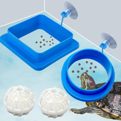2pcs Aquatic Turtle Tank Accessories Feeding Ring and 2pcs Nitrifying Balls Set,