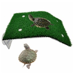 alfyng Turtle Resting Basking Platform Simulation Grass Turtle Ramp, Lawn Tor…