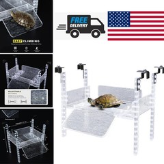 Adjustable Turtle Basking Platform 10 to 13 Inches Acrylic Transparent Design