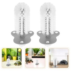 2Pcs Durable Turtle Brush with Suction Cup Soft Bristles for Tank Cleaning