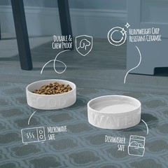 Park Life Designs Pet Bowl | Classic Water (Small, White) Small