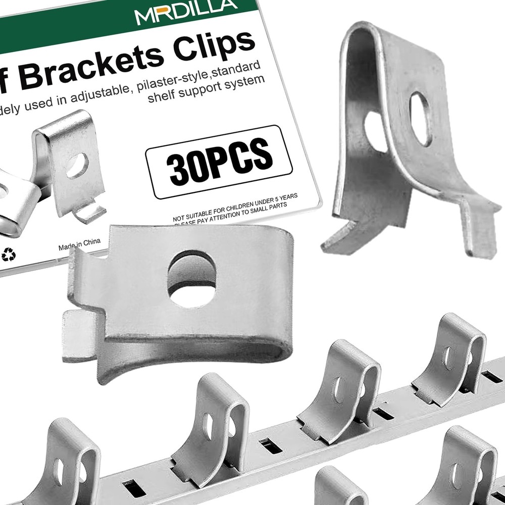 Mrdilla 30Pcs Metal Cabinet Shelf Clips, Adjustable Shelf Brackets for Kitche…