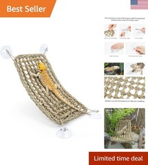 Adjustable Reptile Hammock Bed – 16” x 8” Seaweed Lounger for Climbing Pets