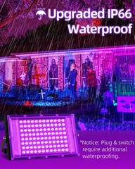 THECHAM 100W LED Black Lights IP66 Waterproof Light Outdoor with 5.9ft…