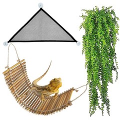Reptile Bridge for Terrarium,Bearded Dragon Wooden Bridges Gecko Hammock with…