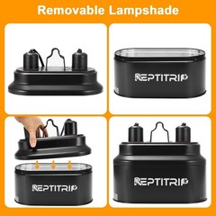 Dual Reptile Light Fixture with Independent Switches, Max 160W – Black Design