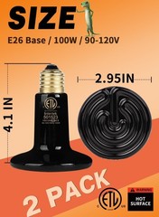 Energy Efficient 100W Ceramic Heat Lamp – Optimal Infrared for Reptiles’ Comfort