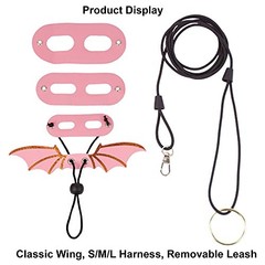 ADOGGYGO Bearded Dragon Leash Harness 3 Size Pack Pink Lizard Wing Walking Set