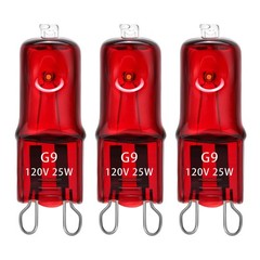 3 PCS 25W G9 Infrared Heat Lamp Bulb Reptile Dimmable Night Red UVA 2 Pin