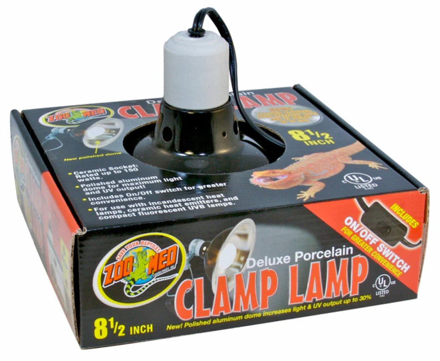 Zoo Med Deluxe Porcelain Clamp Lamp Fixture Black, 1ea/8.5 in