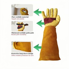 Gardening Gloves for Rose and Cactus Handling,Cow Leather Garden Gloves Thorn…