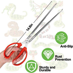 Snake Feeding Tongs,15 Inch Reptile Feeding Tongs,Extra Long Large Tweezers for