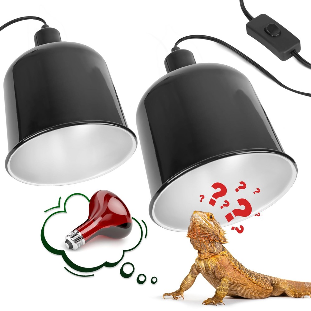 2 Pack Reptile Dome Lamp Cover Light Shade, 7.5 Inch Deep Reptile Dome Light …