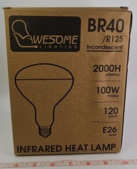 1 PK-100W Infrared Heat Lamp Bulbs Grow/Reptiles/Amphibians/Plants