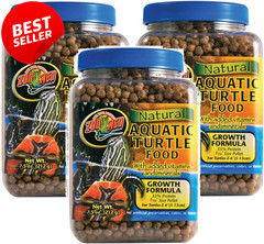 3 Pack Aquatic Turtle Food Growth Formula 7.5oz Each Natural Pellets – US