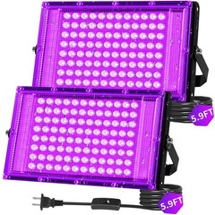 THECHAM 100W LED Black Lights IP66 Waterproof Light Outdoor with 5.9ft…