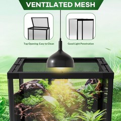 34/45/67 Gallon Reptile Terrarium Tank Aluminum Frame Secure Lock Ventilated