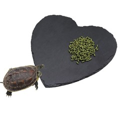 Reptile Basking Platform, 7.9 × 7.9 inch Tortoise Rock Plate, Heart Shape Nat…