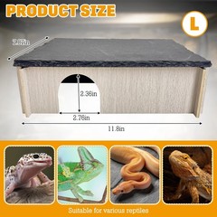 PINVNBY Large Bearded Dragon Basking Platform, Wooden Snake Hide, Ball Python…