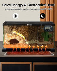MQ Reptile Terrarium Heat Pad with LCD Digital Aquarium Thermometer, 5.5 X 6In P