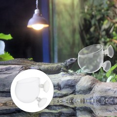 Reptile Feeder Escape Food Box Feeding Basin with Suction Cup Gecko Feeding Box