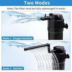 Fish Tank Filter with U-V Light, Submersible Aquarium Filter for 10 to 40 Gal…
