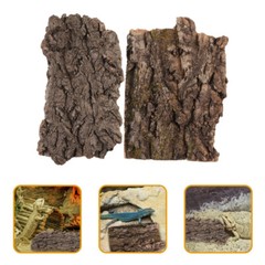 2 Pcs Climbing Bark Reptile Habitat Decor Bearded Dragon Terrarium Decoration