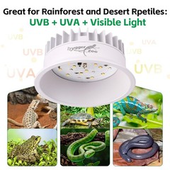 UVB Light for Reptiles, UVA UVB Reptile Light Fixture with Timer LED UVB Bulb
