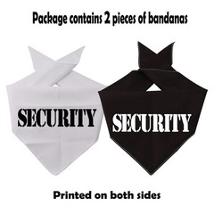 2 Pack Security Dog Bandana, Guard Dog Scarf, Over The Collar, Pet Accessory
