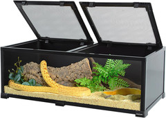 REPTIZOO 34 Gallon Glass Reptile Terrarium for Snakes, Geckos & More