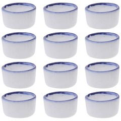 12Pcs White Ceramic Tiny Water Bowls Durable Reptile Food Dishes for Spiders