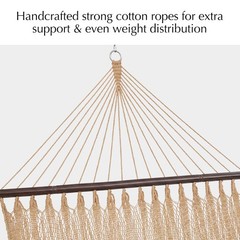 PNAEUT 2 Person Caribbean Rope Hammocks for Outside, 12ft Handwoven Polyester…