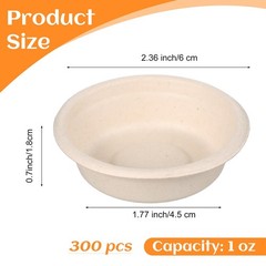 300 Pack 1 Oz Gecko Feeding Cups Food Cups Disposable Paper Bowls Reptile Wat…