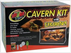 Zoo Med Cavern Kit with Excavator Clay Substrate New