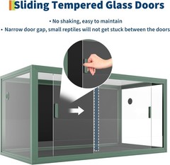 120 Gallon Reptile Terrarium Tempered Glass with Aluminum Frame Ventilated Tank