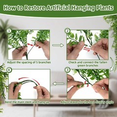 3PCS Artificial Terrarium Plants Lifelike Reptile Habitat Vines Fake Hanging