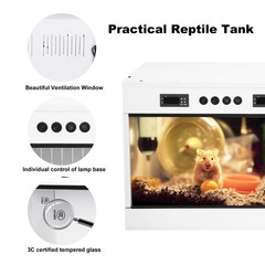 Reptile Enclosure Up to 40x16x16in Stackable Terrarium Snake Tank 44 gallon Cage