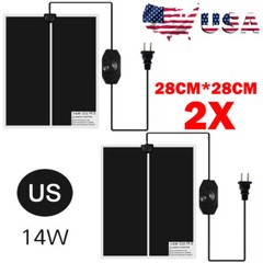 2x 14W 28CM*28CM Pet Reptile Heater Under Tank Heating Pad Aquarium Lizard Mat