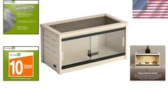 Glass Front Reptile Habitat Enclosure, Easy to Clean Design =