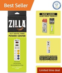 Zilla Digital Timer Power Strip – 8 Outlets for Reptile Lighting & Heating