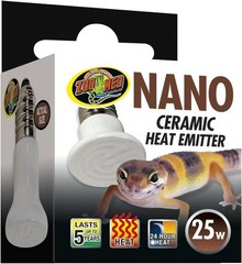 Zoo Med Nano Ceramic Heat Emitter Bulb 25-Watts Provides 24-Hour Heat 2-Pack