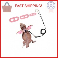 ADOGGYGO Bearded Dragon Leash Harness, 3 Size Pack Pink Lizard Wing Harness with