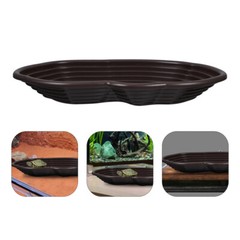 Turtle Habitat Accessories Frog Water Dish Reptile Bathing Pool Terrarium Bowl