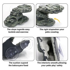 Resin Turtle Sun Terrace Reptile Habitat Amphibian Climbing Ramp Aquarium Decor
