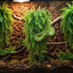 PINVNBY Reptile Plants Hanging Fake Vines Boston Climbing 2 PCS, Green
