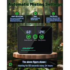 Smart Mist System Terrarium Humidifier with Timer 360° Adjustable Nozzles Easy D