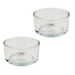 4Pcs Durable Glass Pet Reptile Feeder Bowls Clear Food and Water Dish