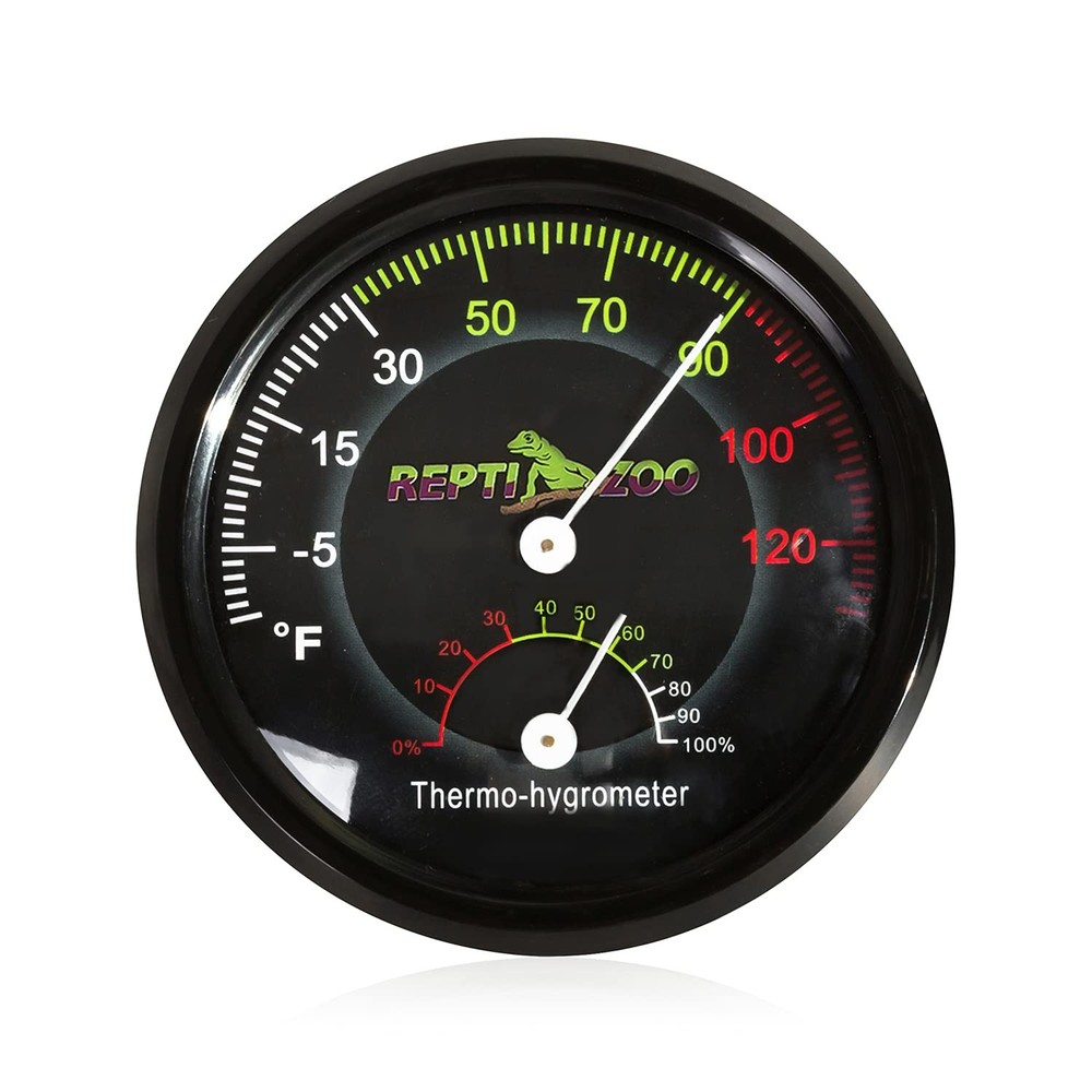 REPTI ZOO Reptile Terrarium Thermometer Hygrometer Dual Gauges Pet Rearing…