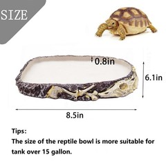 Tfwadmx Reptile Water Bowl, Feeding Dish, Bearded Large, Bowl-1Pcs