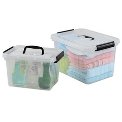 12 Quart & 6 Quart Clear Plastic Storage Bins, Latching Storage Box Bin with …